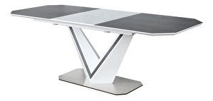 Széthúzható étkezőasztal 160-220 cm Vergie (szürke + fehér) (8 és több fő részére)
