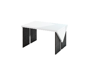 Dohányzóasztal Tarni (fényes fehér + sötétszürke)