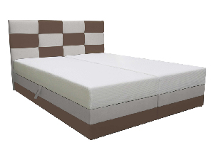 Franciaágy 160 cm Marion (ágyráccsal és matraccal) (barna + fehér)