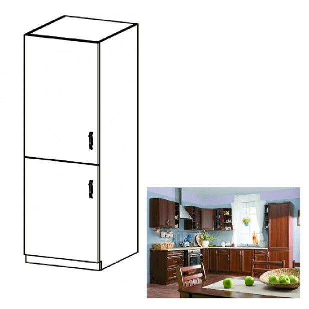 Alsó konyhaszekrény beépített hűtőhöz D60ZL Sillina (milano dió)