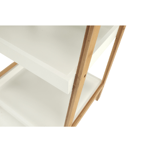 Könyvespolc Rego R1 (Lakkozott bambusz + Fehér) 