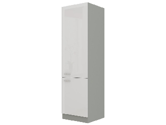 Beépített élelmiszer szekrény a hűtőhö Brunea 60 LO-210 2F (szürke + fényes fehér)