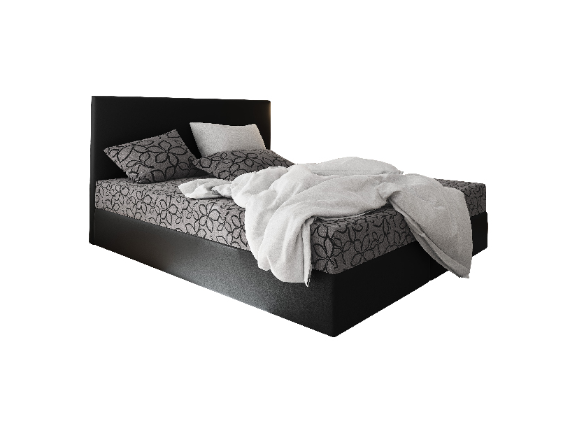 Franciaágy Boxspring 180 cm Lilac Comfort (minta + fekete) (matraccal és tárolóhellyel)