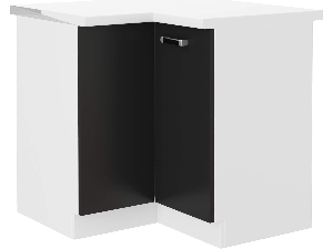 Sarok alsó konyhaszekrény Oran 89 x 89 DN 1F BB (fehér + fekete)
