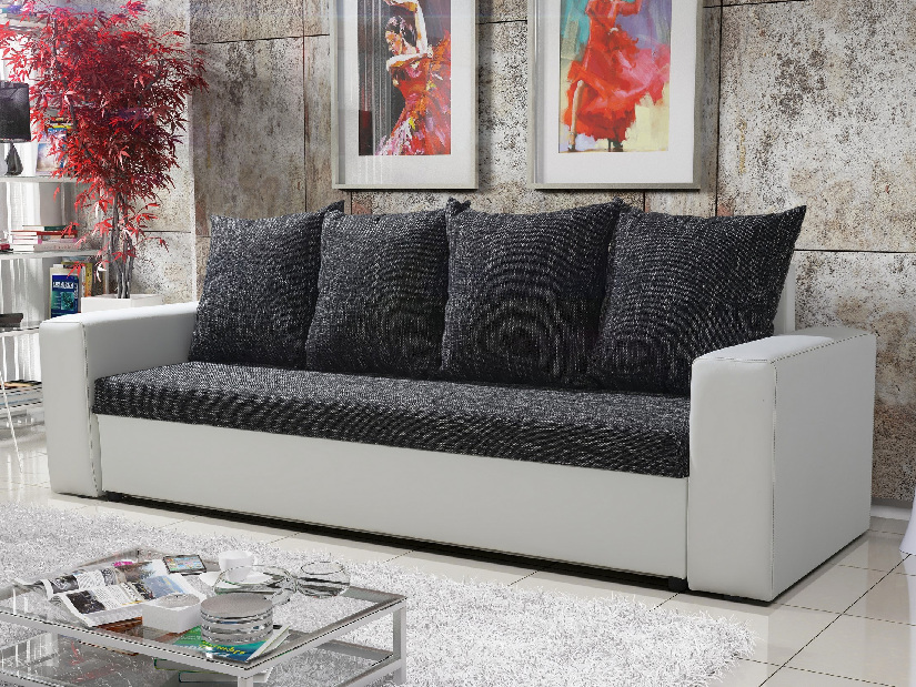 Háromszemélyes kanapé Monica (fekete + fehér)