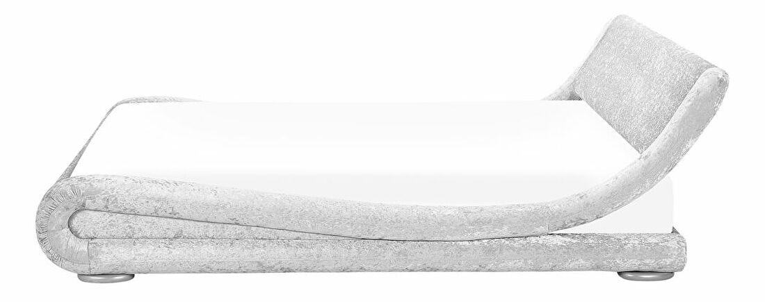 Vízágy 160 cm Anais (ezöst bársony) (ágyráccsal, matraccal)