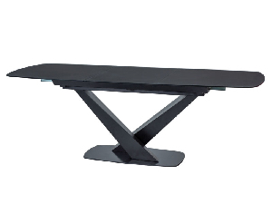 Széthúzható étkezőasztal 160-220 cm Carmen (fekete + fekete) (8 és több fő részére)