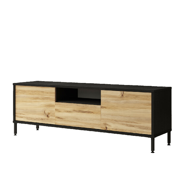 TV asztal/szekrény Ladislava 2 (tölgy + fekete)
