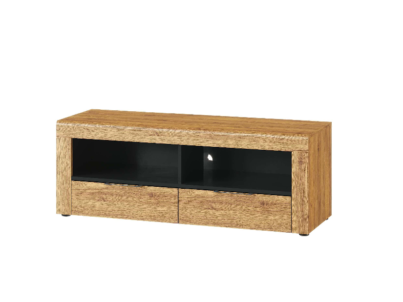 TV asztal/szekrény Kogro 24 (camargue tölgy + matt fekete)