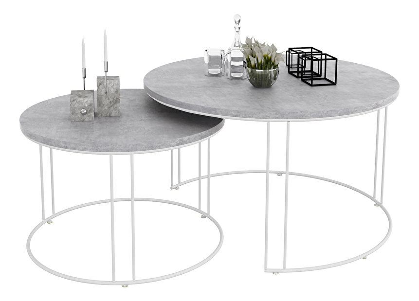 Konferencia szék szett (2 db) Essence (fehér + beton)