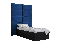 Egyszemélyes ágy 90 cm Brittany 1 (matt fekete + kék)