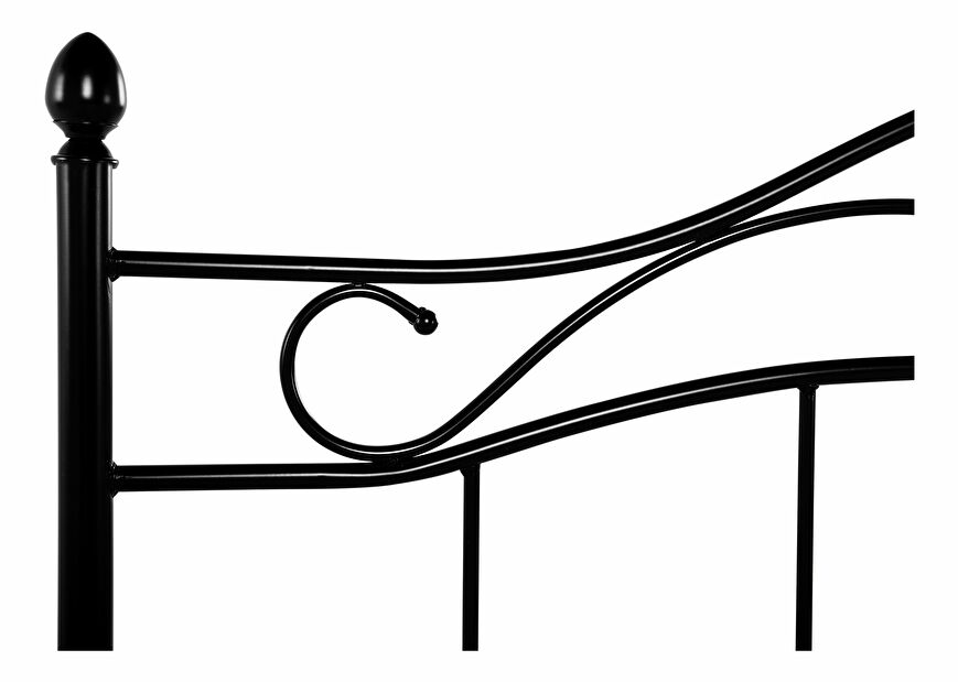Franciaágy 160 cm ANTALIA (ágyráccsal) (fekete)