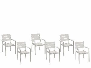 Kerti szék szett 6 db VERO (furnérlemez) (fehér)