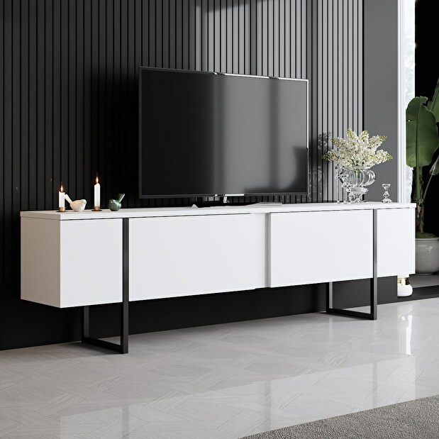 TV asztal/szekrény Luna (fehér + fekete)