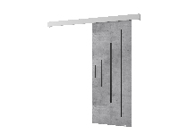 Tolóajtó 200 cm Sharlene (beton + matt fehér + fekete)