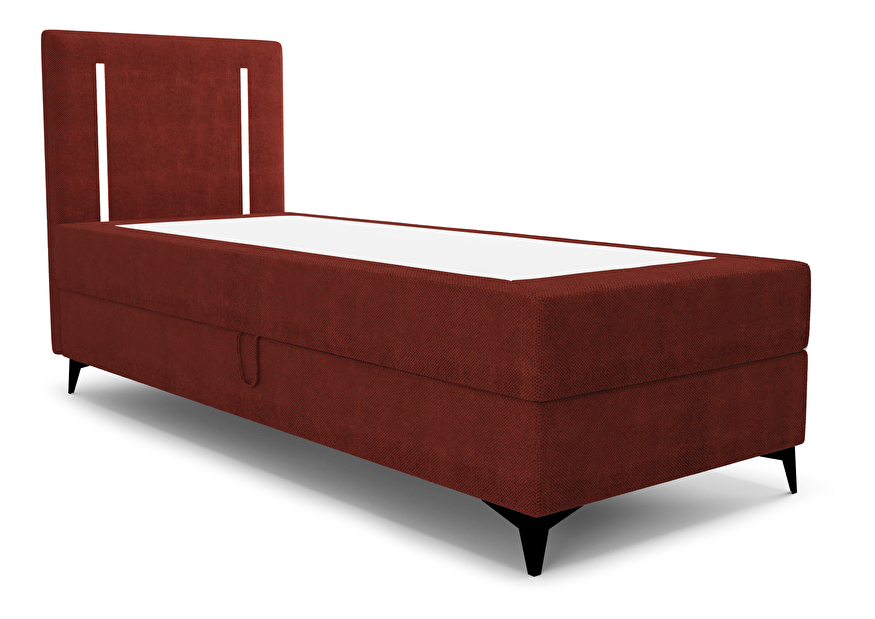 Egyszemélyes ágy 90 cm Ortega Bonell (piros) (ágyráccsal és tárolóhely nélkül) (LED világítás)