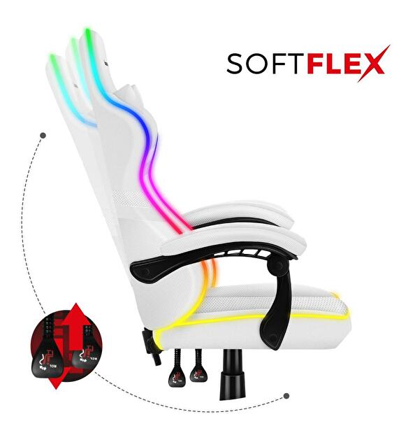 Játék szék Fusion 4.4 (fehér + többszínű) (LED világítással)
