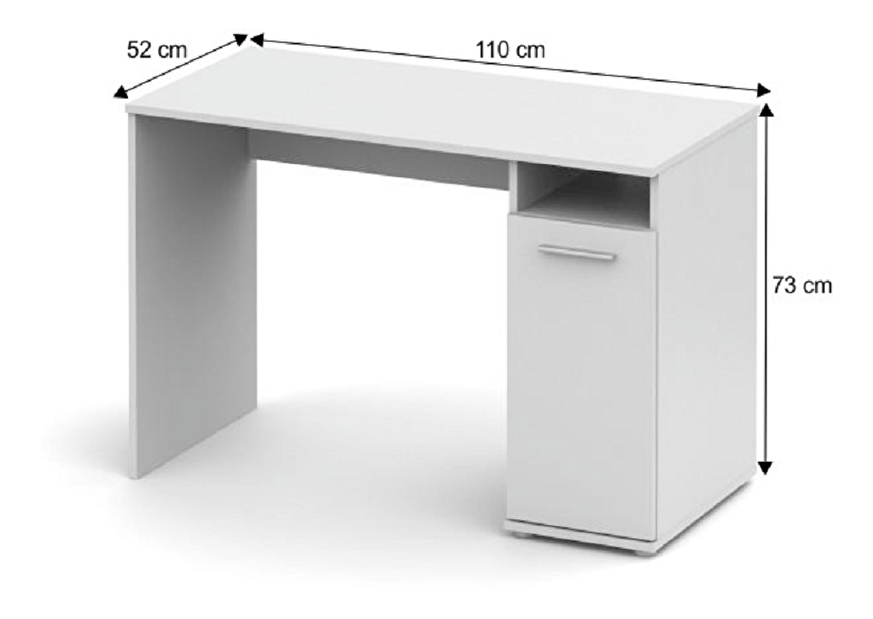 Számítógépasztal Notrea Typ 21 (fehér)