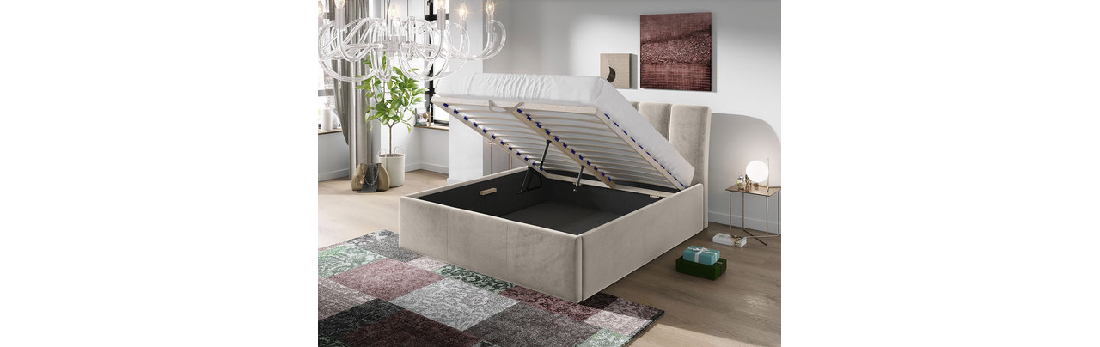 Kárpitozott ágy tárolóhellyel Milo (160x200) (Fresh 01)