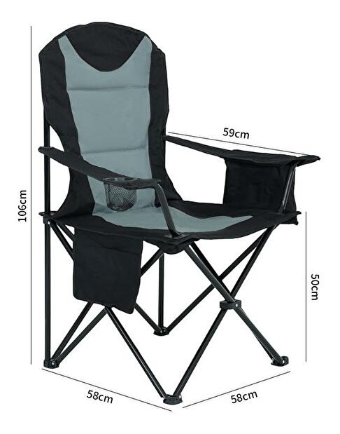 Kemping szék Futo (fekete + szürke)