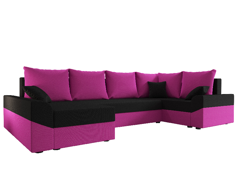Sarok ülőgarnitúra Dusk Long (lila + fekete) (J)