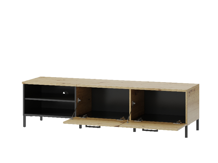 TV asztal/szekrény Lorren 25 (artisan tölgy + matt fekete)