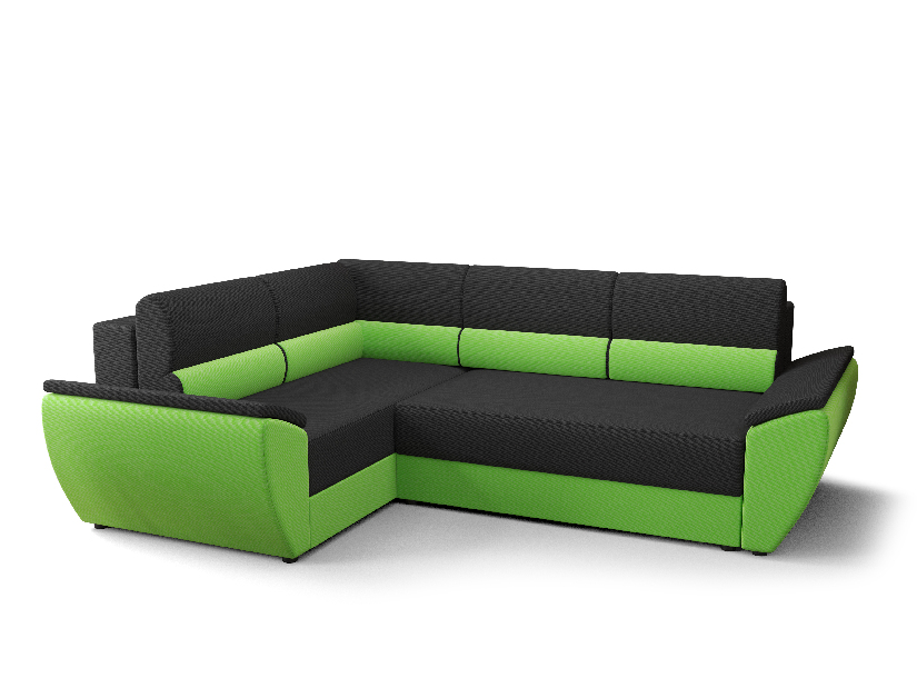 Sarok ülőgarnitúra Radiant Plus (fekete + zöld) (B)