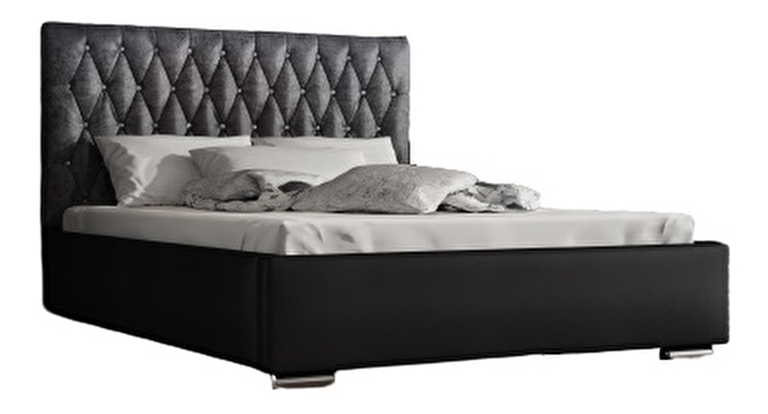 Egyszemélyes ágy 120 cm Seaford (fekete) (ágyráccsal)