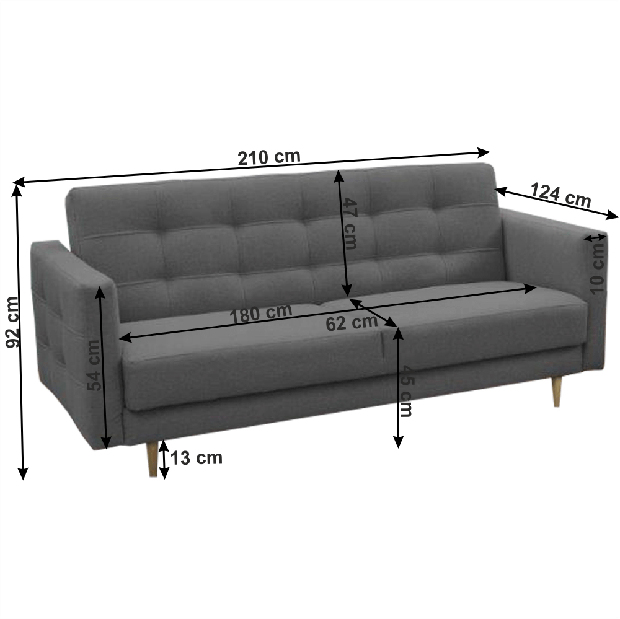 Szétnyitható kanapé Armendia (sötétszürke)