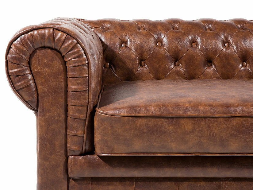 Háromszemélyes bőr kanapé Chichester (aranybarna)