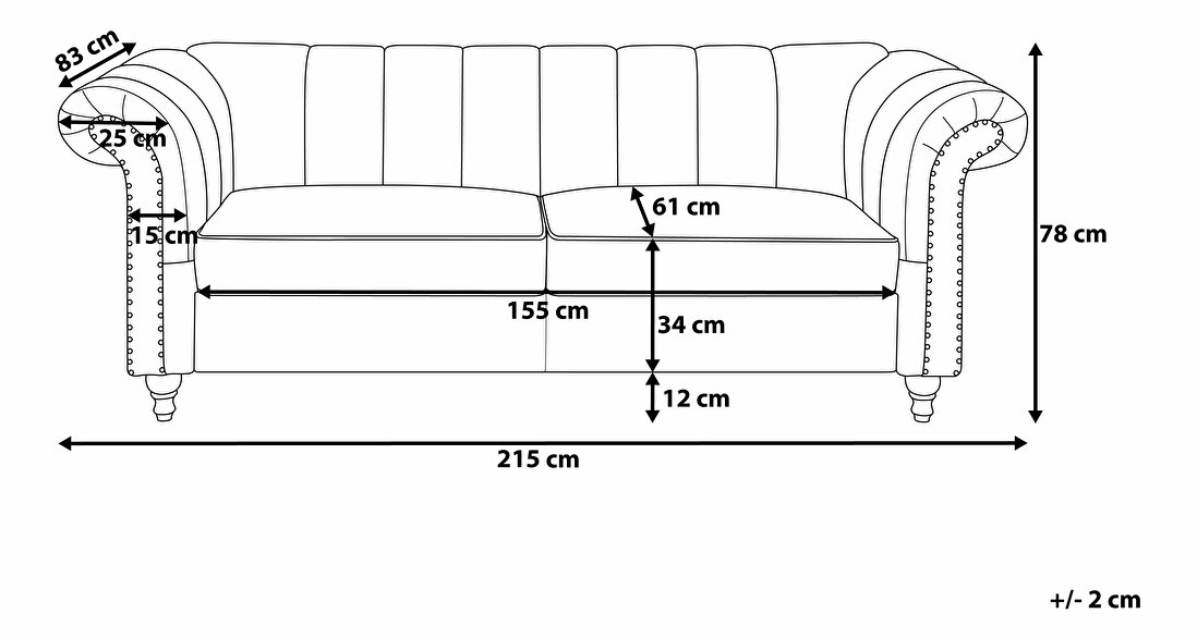 Háromszemélyes kanapé Logten (világosbézs)