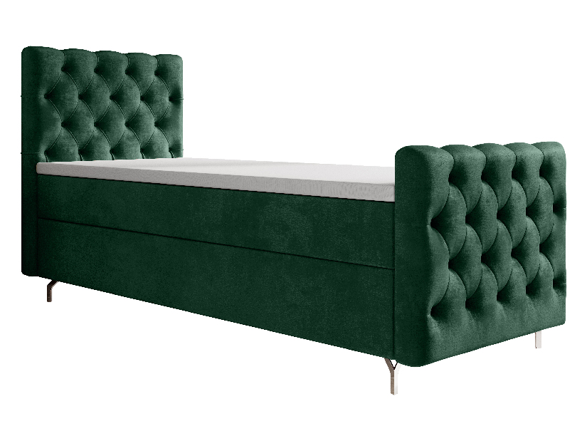 Egyszemélyes ágy 80 cm Clinton Comfort (smaragd) (ágyráccsal és tárolóhely nélkül)