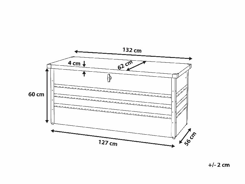 Tároló doboz 130x62cm Ceroso (krém és fehér) 