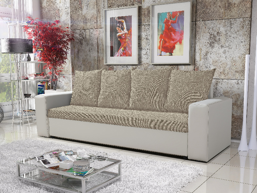 Háromszemélyes kanapé Monica (bézs + fehér) *kiárusítás