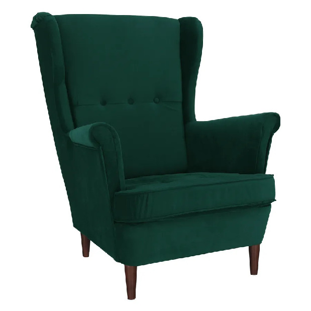 Füles fotel Rafaelo (zöld + dió) *bazár