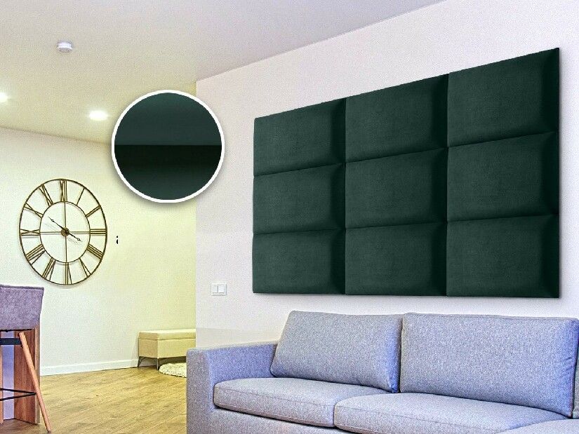 Kárpitozott panel Soundless 40x30 cm (sötétzöld)