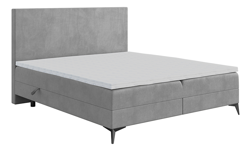 Egyszemélyes ágy Boxspring 120 cm Ricky (szürke) (matraccal és tárolóhellyel)