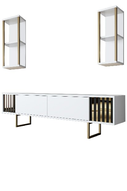 TV asztal/szekrény Golden (fehér + fekete)