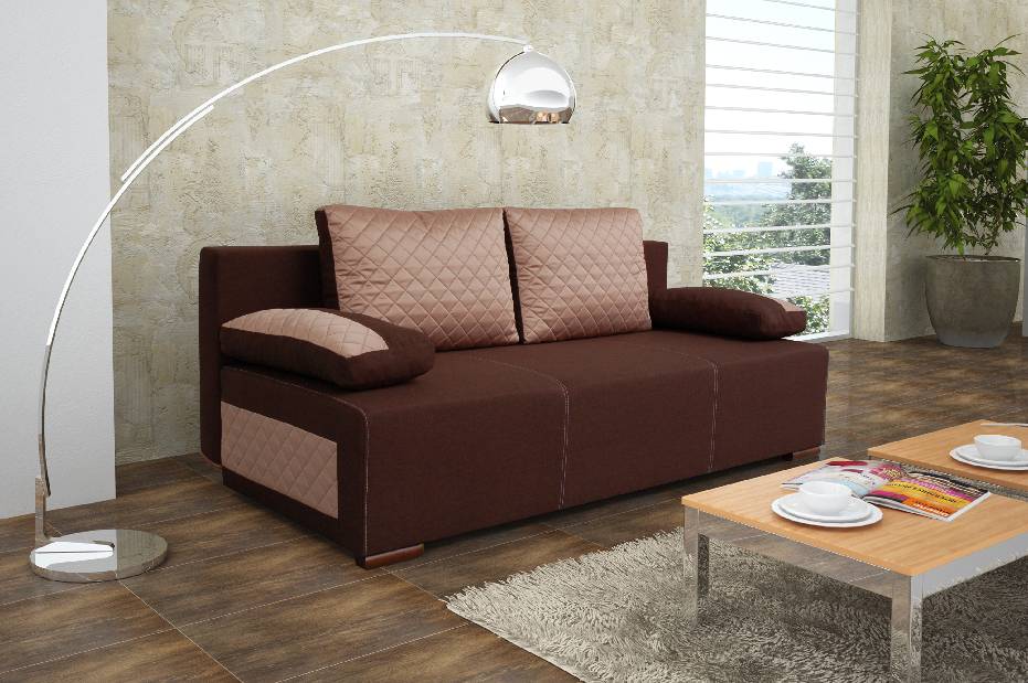 Háromszemélyes kanapé Divos (barna + világosbarna)