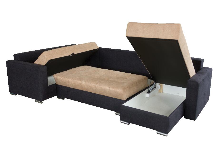 U-alakú sarok kanapé Lamont (szürke + fekete) (B)