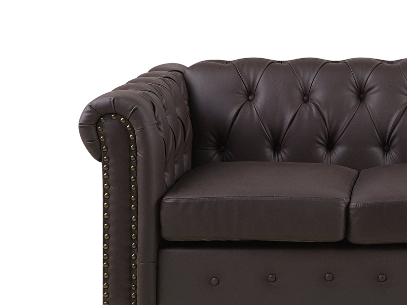 Háromszemélyes kanapé Chichester (szintetikus bőr) (sötétbarna)