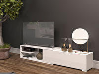 Tolóajtós TV asztal/szekrény Augurus (fehér)