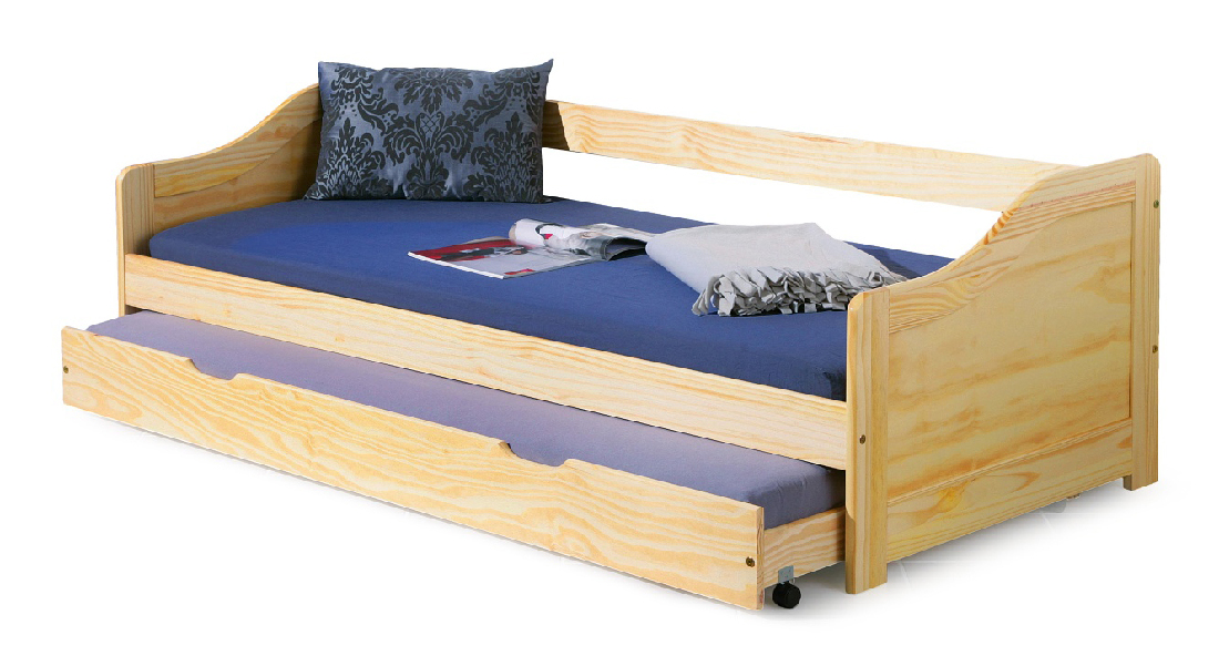 Egyszemélyes ágy 90 cm Larue (tömörfa ágyráccsal) (fenyő)