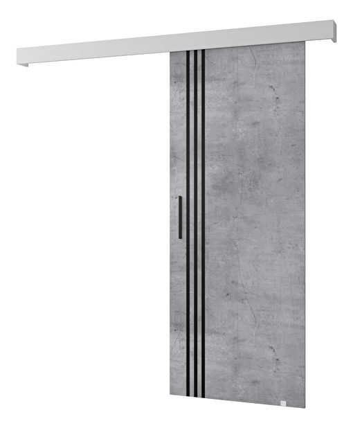 Tolóajtó 90 cm Sharlene VI (beton + matt fehér + fekete)