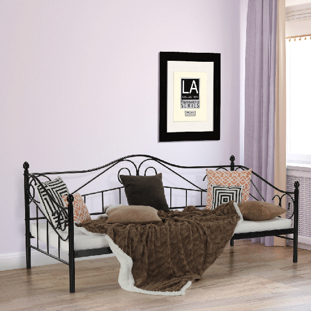 Egyszemélyes ágy 90 cm Danina (fekete) (ágyrácssal) *kiárusítás