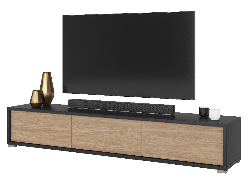 TV asztal Fiora 38 (antracit + olajozott tölgy)
