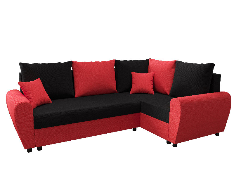 Sarok ülőgarnitúra Fleur Plus (piros + fekete) (J)