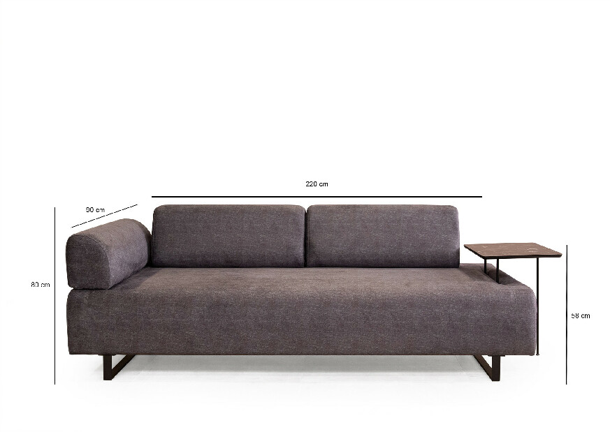 Háromszemélyes kanapé Isabelle (antracit)