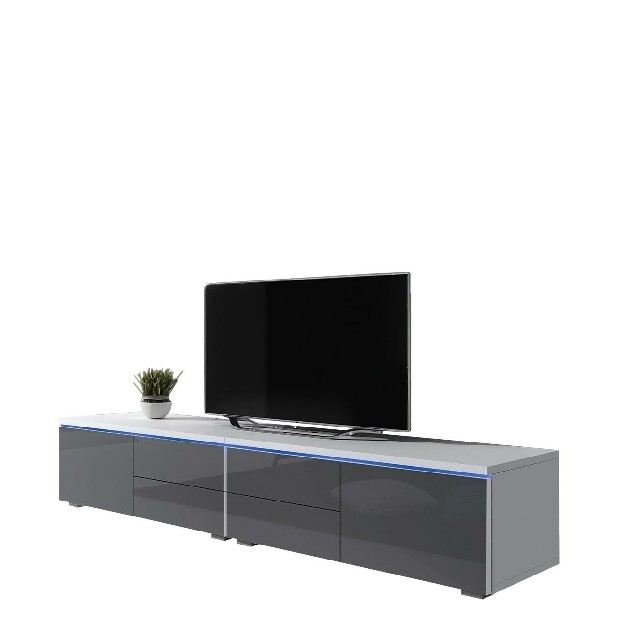 TV asztal Coral Mirjan XI Double (fehér + fényes fekete)