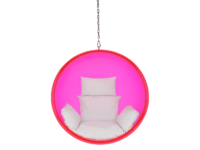 Felakasztható fotel Brynlee Typ 1 (rózsaszín + ezüst + fehér)